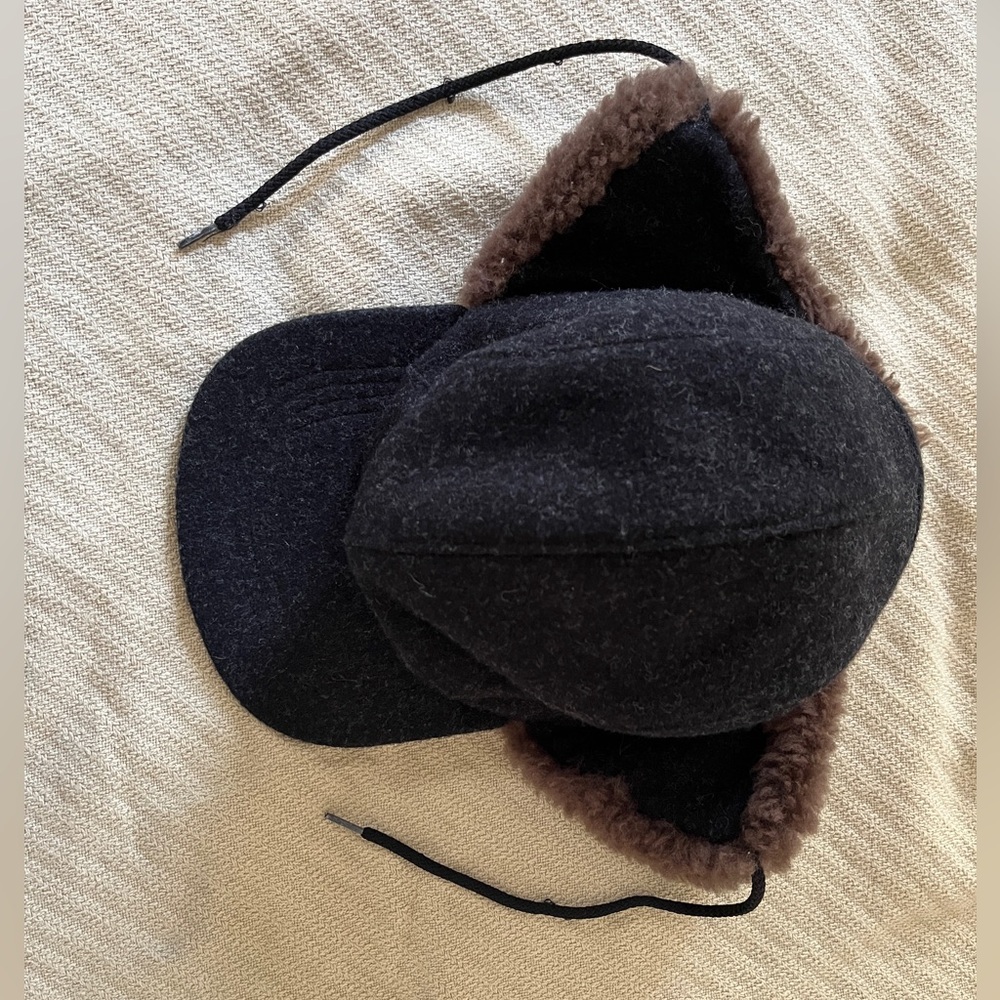 Filson Black and Brown Wool Cap + REI hat